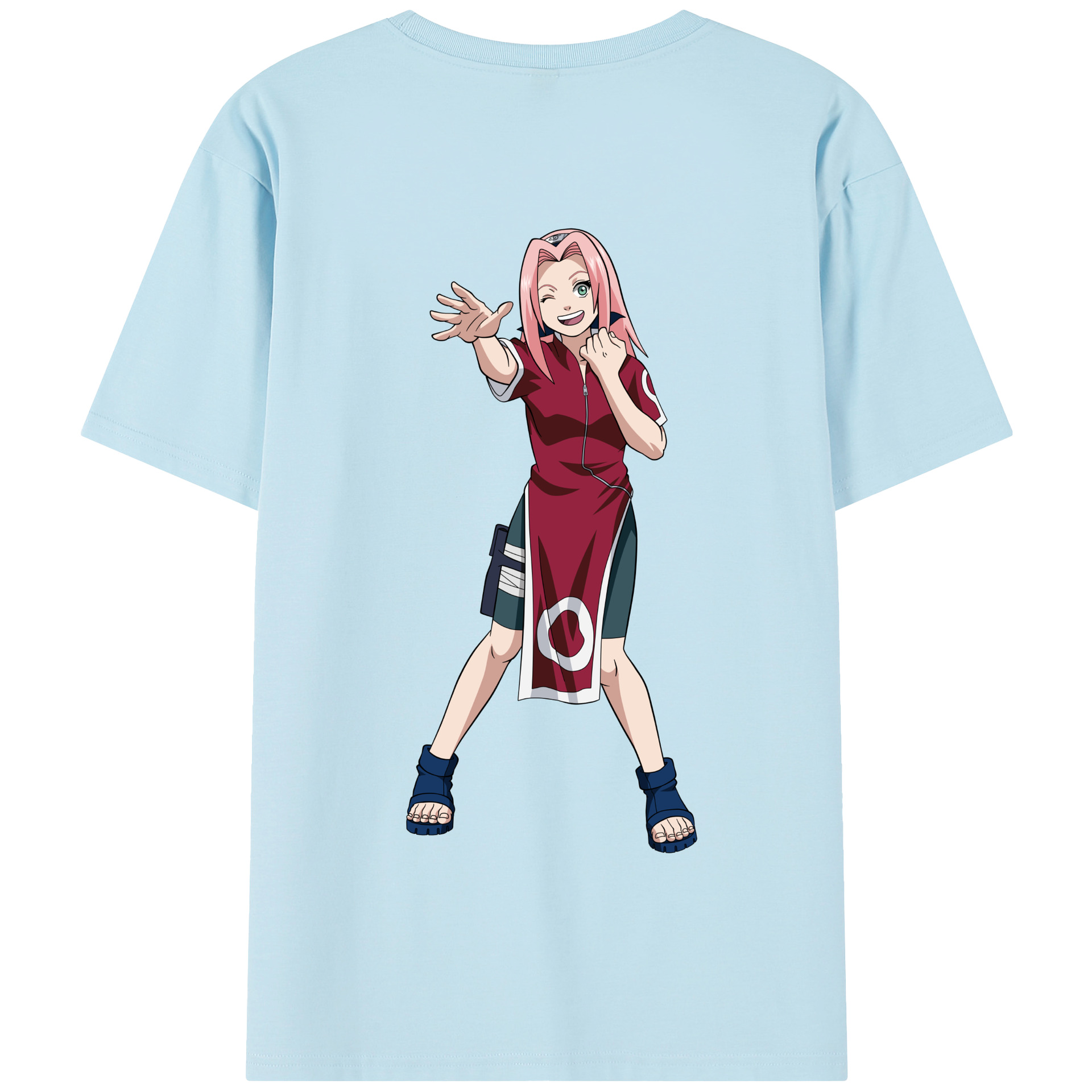（画像用） NARUTO -ナルト- 春野サクラ Haruno Sakura 綿100％半袖Tシャツ（背面プリント）